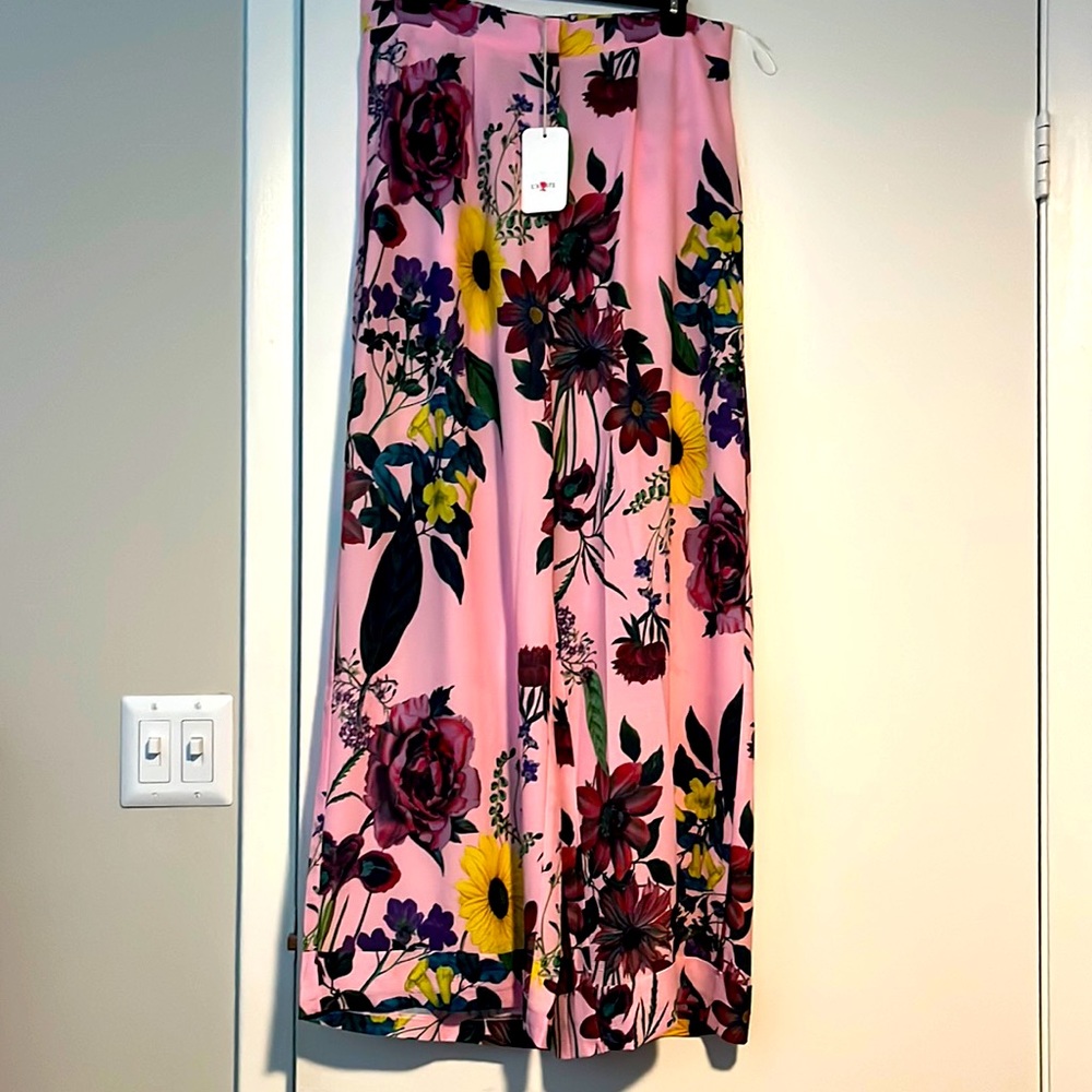 BRIGHT FLORAL WIDE LEG TROUSERS